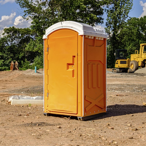 how often are the portable restrooms cleaned and serviced during a rental period in Binger OK